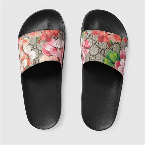 gucci slides cherry blossom|Gucci bloom slides price.